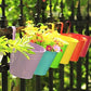 Flower Pots,10 Pcs Metal Iron Hanging Flower Plant Pots Balcony Garden Plant Planter Baskets Fence Bucket Pot 4&