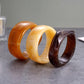Kvekstio Chunky Resin Bangle Set for Women – 3 Pack Irregular Wide Acrylic Marble Bracelets, Bold Statement Jewelry for Boho Retro Style, Minimalist Stackable Brown Accessories for Mom Wife Daughter