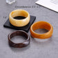 Kvekstio Chunky Resin Bangle Set for Women – 3 Pack Irregular Wide Acrylic Marble Bracelets, Bold Statement Jewelry for Boho Retro Style, Minimalist Stackable Brown Accessories for Mom Wife Daughter