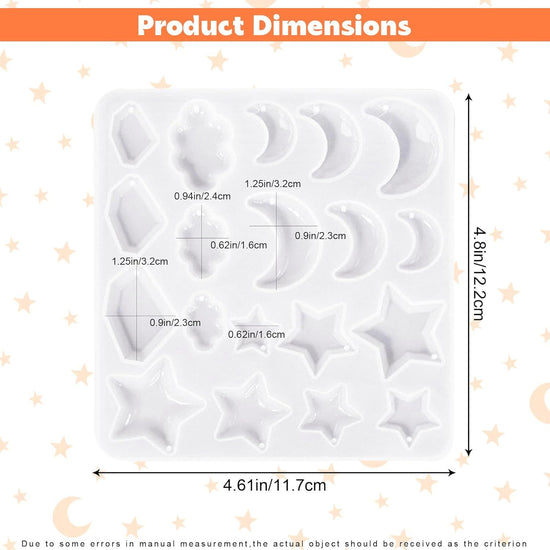 3Pcs Resin Jewelry Molds, Jewelry Molds for Epoxy Resin, Star Silicone Molds with 40Pcs Jump Rings, Jewelry Making Kit with Hole for DIY Crafts Pendant Earring Necklace (Star)