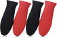 4 Packs Silicone Hot Handle Holder Kitchen Heat Resistant Fry Pan Milk Pot Sleeve Grip Handle Cover Potholder for Cast Iron Skillets Griddles Metal & Aluminum Cookware – Black & Red