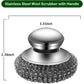 Steel Wool Scrubber with 2 Handles & 3 Replacement Wire Sponge(Scouring Pads) - Stainless Metal Cleaner Heavy Duty Brh for Pots, Pans, Cast Iron, Grill, Sink, Dishes, Stove, Kitchen Deep Clean