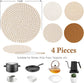 7" Trivets for Hot Dishes, Hot pots and Pans, 4 Heat Resistant Hot Pads, Pot Holders for Kitchen, Home Essentials for New Home and Farmhouse Decor, Fall Decorations for Home(Brown)