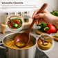 Wooden Ladle for Soup, 3 Size Wooden Spoons for Deep Pot & Bowl, Heat Resistant Handles, Non-Stick Wood Kitchen Utensils Set for Cooking, Serving and Stirring Thick Stews, House Warming Gifts