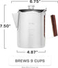 Bozeman Percolator Coffee Pot — NO Aluminum or Plastic [9 cup]