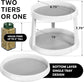 2-Tier Lazy Susan Spice Organizer, 10" Diameter, White/Gray