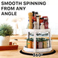2-Tier Lazy Susan Spice Organizer, 10" Diameter, White/Gray