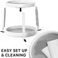 2-Tier Lazy Susan Spice Organizer, 10" Diameter, White/Gray