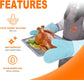 Silicone Oven Mitts, Heat Resistant Oven Gloves with Quilted Liner, Waterproof & Non-Slip Kitchen Mittens for Baking Cooking BBQ, 500°F, 13.5"-Nordic Blue