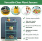 20 Pack 6 Inch Plant Saucers Clear Plastic Plant Saucer Drip Trays Small Plant Plate Dish for Indoor Flower Pots and Planters, Bulk