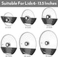 Universal Pot Lid Organizer for Cabinet - Upgraded Patented  6 Pack Pan Lids Organizers Inside Door Wall Mount Pots Top Storage Rack Holder Kitchen, Fits 6" to 13" (Black)