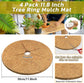 4pcs Coconut Fiber Mulch Ring Tree Plant Protector Mat, 11.8 Inch Natural Coco Coir Tree Mulch Ring Plant Pot Soil Cover, Tree Rings Disc Plant Cover for Indoor Outdoor Plants, Landscaping