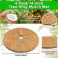4pcs Coconut Fiber Mulch Ring Tree Plant Protector Mat, 14 Inch Natural Coco Coir Tree Mulch Ring Plant Pot Soil Cover, Tree Rings Disc Plant Cover for Indoor Outdoor Plants, Landscaping