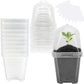 10PCS Clear Plant Nursery Pots with Humidity Dome - 3" Plastic Gardening Pot with Labels, Durable Plastic Plant Container for Seedlings/Vegetables/Succulents/Cuttings