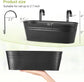 3 Pcs Metal Hanging Flower Pots for Railing Fence Outdoor Planter 15.7 Inch Hanging Bucket Pots Countryside Window Flower Plant Holder with Detachable Hooks for Garden Yard Home Decor,Black