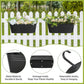 3 Pcs Metal Hanging Flower Pots for Railing Fence Outdoor Planter 15.7 Inch Hanging Bucket Pots Countryside Window Flower Plant Holder with Detachable Hooks for Garden Yard Home Decor,Black