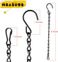 12 Pack 9.5 Inch Hanging Chain for Bird Feeders, Planters, Lanterns, Wind Chimes, Billboards, Chalkboards and Ornaments (Black)