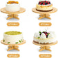 12 Inch Bamboo Cake Stand, One-Tier Wedding Cupcake Holder, Rustic Dessert Riser with Anti-Slip Pads, Pedestal Plate for Birthday, Tea Party, Baby Shower