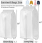 4 Pack Hanging Garment Bags, 43" 35" Long Large Closet Clothes Protector with Zipper, Plastic Jackets Storage Rack Cover for Shirt Suits Coat Dress, Bottom Enclosed (Rack not included)