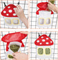 Bunny Hay Feeder Bag, Cute Mushroom Hanging Holder, Durable Dispenser with 600D Oxford Fabric for Guinea Pigs Chinchillas Hamster, Small Animal Cage Accessories