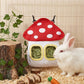 Bunny Hay Feeder Bag, Cute Mushroom Hanging Holder, Durable Dispenser with 600D Oxford Fabric for Guinea Pigs Chinchillas Hamster, Small Animal Cage Accessories