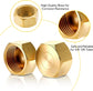 100 Pack Brass Compression Cap, Stop Value Caps, Drain Pipe Fittings for Hose Connector Nozzle Joints Outdoor Garden Water Air Line