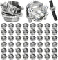 50 Pack 1/2 Inch Clamp Type Cable Connectors, Zinc Alloy and Steel Electrical Conduit Fittings for NM Cable, Rust Resistant Non-Metallic Wire Clamps to Protect Cables, Silver