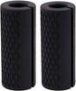Thick Dumbbell & Barbell Grips for Weightlifting - High-Density Silicone Rubber, Non-Slip Gym Muscle Growth, Hand Stress Relief, Arm Blaster Adapter (1 Pair) Black