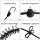 Portable Travel Clothesline, Adjustable Elastic Camping Retractable Clothesline with 12pcs Clips for Outdoor and Indoor Use (Black) Black