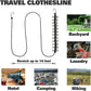 Portable Travel Clothesline, Adjustable Elastic Camping Retractable Clothesline with 12pcs Clips for Outdoor and Indoor Use (Black) Black