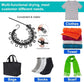 Portable Travel Clothesline, Adjustable Elastic Camping Retractable Clothesline with 12pcs Clips for Outdoor and Indoor Use (Black) Black