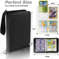 Trading Card Binder 4 Pocket,400 Pockets for Pokemon Cards with Zipper,50 Sleeves Holder Compatible Standard Card,Sport Card,Game Card-Gift Boy and Girl(4-Pockets, Black) Black 4-Pockets