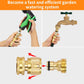 Garden Hose Quick Connect Solid Brass Connector Water Connectors Easy Fittings Standard 3/4 inch GHT, 4 Complete Sets female & Male, Free Washers Gaskets