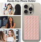 3 Pack Silicone Sticky Grip Holder for Cellphone, Suction Cup Phone Mount Hands-Free Double Sided Strong Selfie & Videos, Pink/Black/Transparent
