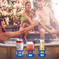 Poolside Cup Holder for Above Ground Pools, Pool Drink Holders Party ONLY FITS 2 Inch or Less Round Top Bar (Blue - 4 Pack) Blue Pack