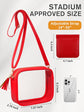 Clear Purse Stadium Approved Bag Small Crossbody with for Men Women Concerts Sports Events Red