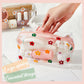 2 Pack Cute Flower Makeup Bags Daisy Zipper Pouches Floral Pencil Pouch Portable Toiletry for Women Travel Vacation Bathroom School Organizing(Daisy)