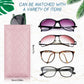 8 Pcs Squeeze Top Sunglasses Case Soft Leather Sunglass Pouch Portable Eyeglass Glasses Bag for Cosmetic Makeup Pink, Light Brown, White, Black