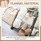 2 Pcs Silky Velvet Shoe Bags for Travel Cloth Dust Pouch with Drawstring Closure Beige Storage Packing Organizers