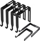 4 Pcs Adjustable Cubicle Hanger Universal Partition Metal Hooks Door Hanger, Adjusted to Fit Panels with 1 3/8 Inch 3 1/2 Thickness for Office Whiteboard (Black) Black