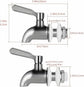 Stainless Steel Beverage Jar Dispenser Replacement Spigot Faucet, For Dispensers - Durable Outdoor Water Faucet Sun Tea Jars, Perfect Parties & Camping 16mm（5/8 inch）
