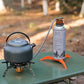 2Pcs Camping Stove Fuel Can Stabilizer, Mini Foldable Outdoor Hiking Cooking Gas Tank Bracket,Foldable Cartridge Canister Tripod (Oranger)