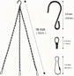Hanging Basket Chain, 3 Sets Plant Hanger Metal Chains with Clips for Flower Pots, Planters, Bird Cage, Lanterns(Black) (Clips)