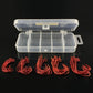 50Pcs Premium Fishing Hooks Set - High Carbon Steel, Ultra Sharp, All-in-One Box for Bass Trout Freshwater Saltwater（Red