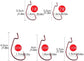 50Pcs Premium Fishing Hooks Set - High Carbon Steel, Ultra Sharp, All-in-One Box for Bass Trout Freshwater Saltwater（Red