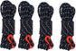 4Pack Duty Camping Rope - 4mm Outdoor Reflective Guy Lines with Tensioner Adjuster Strong Nylon Cord for Tent Tarp, Canopy Shelter, Camping, Hiking, Backpacking Black