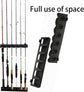 Vertica Fishing Rod Holders, Wall-Mounted – Racks, Pole Holders,Fishing Rack,Store 6 Rods or Combos in 12.6 Inches, for Garage & Boat, 1 Pair Black (Vertica)
