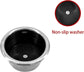2Pcs 3" Stainless Steel Drop-in Anti-Spill Cup Holder with Non-Slip Washer,Heavy Duty Poker Table Inserts Fits Standard Soda Can for Desk, Boats, RV Cars & Trucks silver