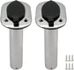 2PCS Boat Stainless Steel Polished Fishing Rod Holder Flush Mount 15/30/90 Degree Casting Flange with Rubber Cap, Liner, Gasket PVC Cap and Inner Tube for Marine Yacht Kayak 2pcs 15�