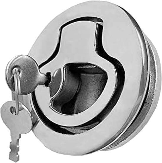 Boat Latches Stainless Steel 2", Latch Hatch Round Pull Marine Flush Locking Lift Handle Deck -